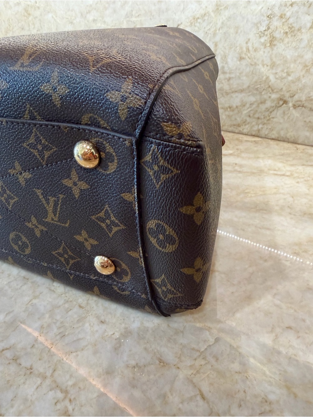 Louis Vuitton Monogram Canvas Tote in Brown and Gold - Picture 5 of 9